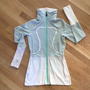 Lululemon Fitted Striped Zip-up Sweater